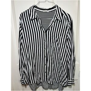 Women's Jane And Delaney Striped Button Up Size 1X